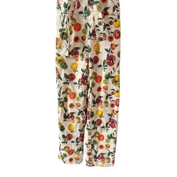 Rachel Antonoff Clem Pinafore Jumpsuit - Family Heirloom Tomato Print Size: 0 - Picture 6 of 12